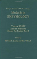 Affinity techniques, enzyme purification edited by William B. Jakoby, Meir Wilchek.