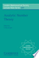 Analytic number theory / edited by Y. Motohashi.