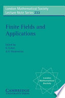 Finite fields and applications : proceedings of the third international conference, Glasgow, July 1995 / edited by S. Cohen, H. Niederreiter.