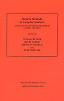 Modern methods in complex analysis / edited by Thomas Bloom ... [et al.].