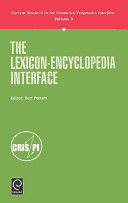 The Lexicon-encyclopedia interface / editor, Bert Peeters.