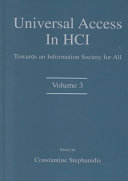 Universal access in HCI : towards an information society for all / edited by Constantine Stephanidis.