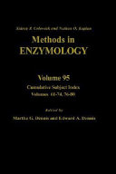 Cumulative subject index (to) volumes 61-74, 76-80 [of Methods in enzymology] / edited by Martha G. Dennis, Edward A. Dennis.