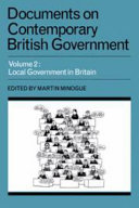 Documents on contemporary British government / edited by Martin Minogue.