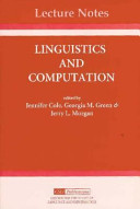 Linguistics and computation / edited by Jennifer Cole, Georgia M. Green & Jerry L. Morgan.