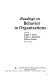 Readings on behavior in organizations / edited by Edgar F. Huse, James L. Bowditch, Dalmar Fisher.