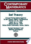 Set theory : annual Boise Extravaganza in Set Theory (BEST) Conference, March 13-15, 1992, April 10-11, 1993, March 25-27, 1994, Boise State University, Boise, Idaho / Tomek Bartoszy´nski, Marion Scheepers, editors.
