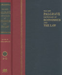 The new Palgrave dictionary of economics and the law / edited by Peter Newman