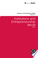 Institutions and entrepreneurship edited by Wesley D. Sine, Robert J. David.