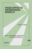 Fixed effects regression models / Paul D. Allison.