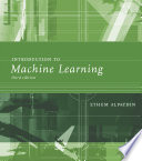 Introduction to machine learning Ethem Alpaydn.