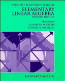 Elementary linear algebra / Howard Anton