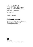 The science and engineering of materials solutions supplied by Paul Porgess and Ian Brown.