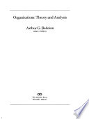 Organizations, theory and analysis.