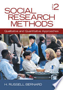 Social research methods : qualitative and quantitative approaches / H. Russell Bernard.