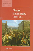 War and British society, 1688-1815 / prepared for the Economic History Society by H.V. Bowen.
