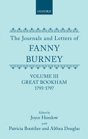 The journals and letters of Fanny Burney (Madame D'Arblay) edited by Joyce Hemlow with Patricia Boutilier and Althea Douglas.