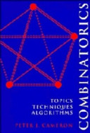 Combinatorics : topics, techniques, algorithms / Peter J. Cameron.
