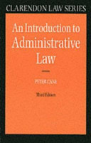 An introduction to administrative law / Peter Cane.