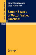 Banach spaces of vector-valued functions Pilar Cembranos, Jose Mendoza.