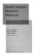 Social science research methods / Bruce A. Chadwick, Howard M. Bahr, Stan L. Albrecht.