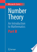 Number theory : an introduction to mathematics / by William A. Coppel.
