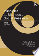 Principles and methods of social research William Crano, Marilynn Brewer and Andrew Lac.