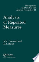 Analysis of repeated measures / M.J. Crowder and D.J. Hand.