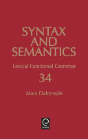 Lexical functional grammar / Mary Dalrymple.