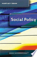 Social policy / Hartley Dean.