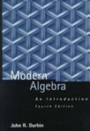 Modern algebra : an introduction / John R. Durbin.