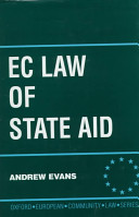 European Community law of state aid / Andrew Evans.