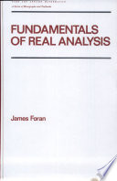 Fundamentals of real analysis / James Foran.