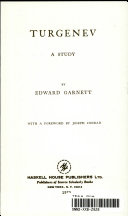 Turgenev : a study / by E. Garnett.