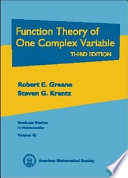 Function theory of one complex variable / Robert E. Greene, Steven G. Krantz.