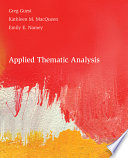 Applied thematic analysis / Greg Guest, Kathleen M. MacQueen, Emily E. Namey.