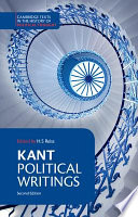 Kant : political writings / edited with an introduction and notes by Hans Reiss ; translated by H.B. Nisbet.