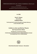 Ansatze zu einer quantitativen Theorie der konzertierten Aktion / [by] B.J. Kaspers, O. Kotz [and] W. Mathias.