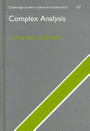 Complex analysis / Kunihiko Kodaira ; translated by A. Sevenster ; edited by A.F. Beardon and T.K. Carne.