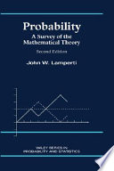 Probability : a survey of the mathematical theory / John W. Lamperti.
