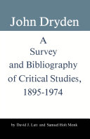 John Dryden : a survey and bibliography of critical studies, 1895-1974.