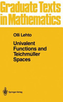 Univalent functions and Teichmüller spaces / Olli Lehto.