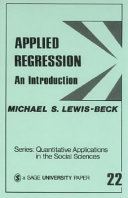 Applied regression : an introduction / Michael S. Lewis-Beck.