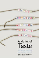 A matter of taste : how names, fashions, and culture change / Stanley Lieberson.