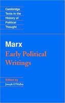 Marx : early political writings / edited and translated by Joseph O'Malley with Richard A. Davis.