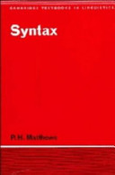 Syntax / P.H. Matthews.