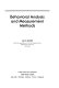 Behavioral analysis and measurement methods / David Meister.
