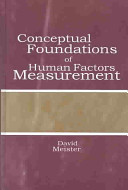 Conceptual foundations of human factors measurement.