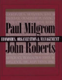 Economics, organization and management / Paul Milgrom, John Roberts.