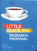 Research proposal / Zina O'Leary.